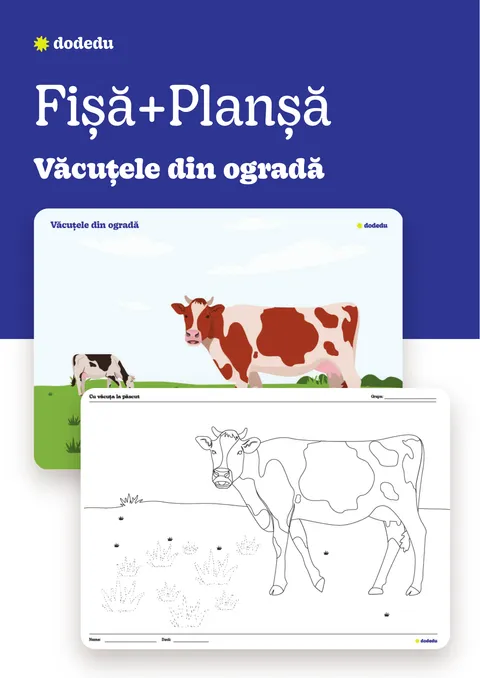 Văcuțele din ogradă - Set Planșă+Fișă