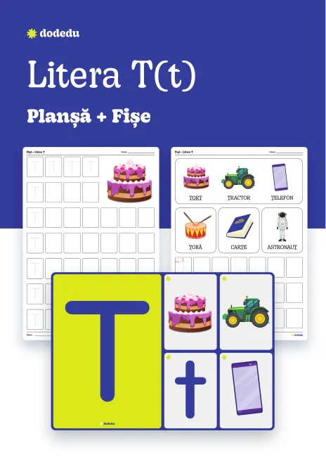 Litera T(t) - Set Planșă+Fișe