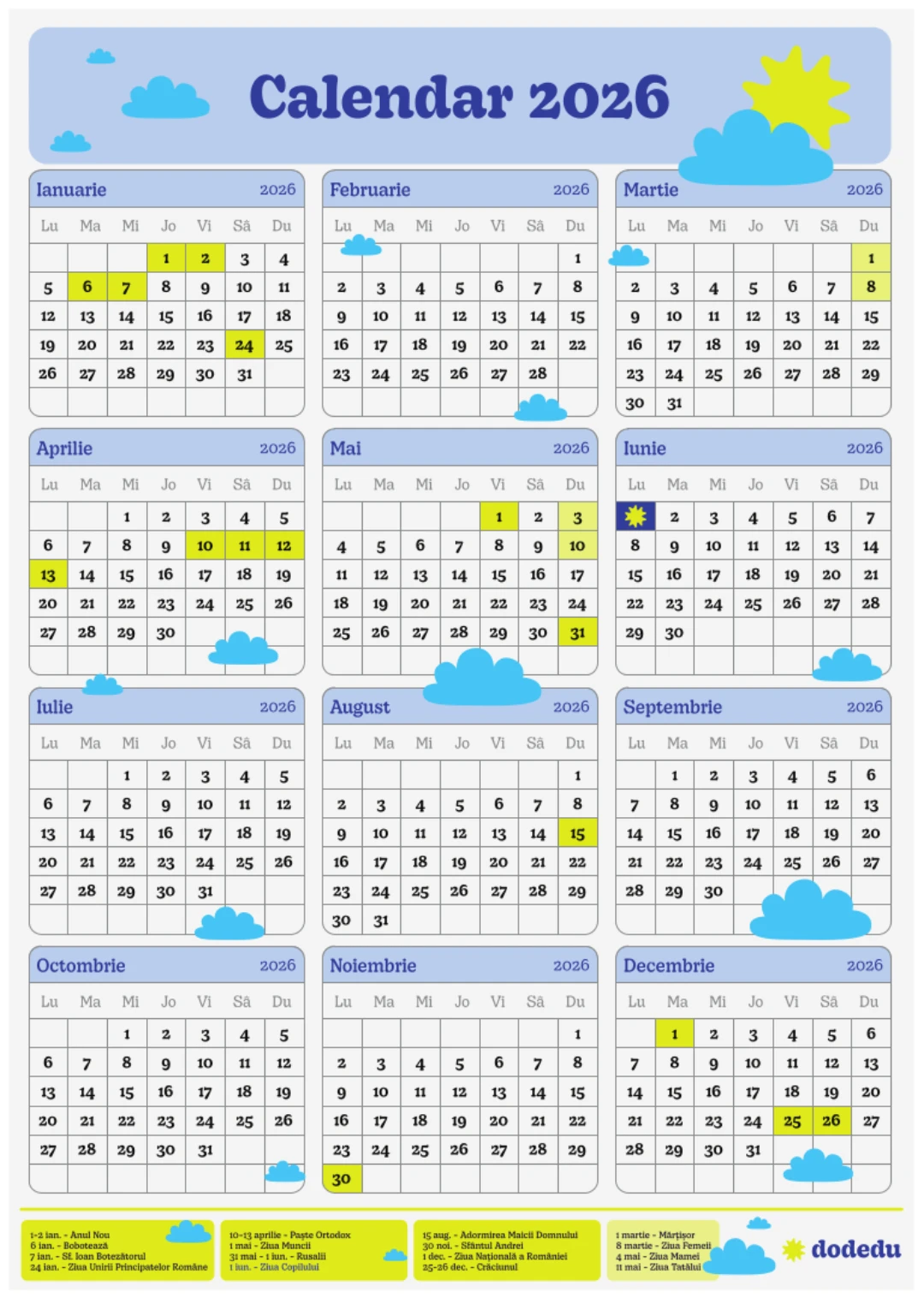 Calendar Dodedu 2026 - A3