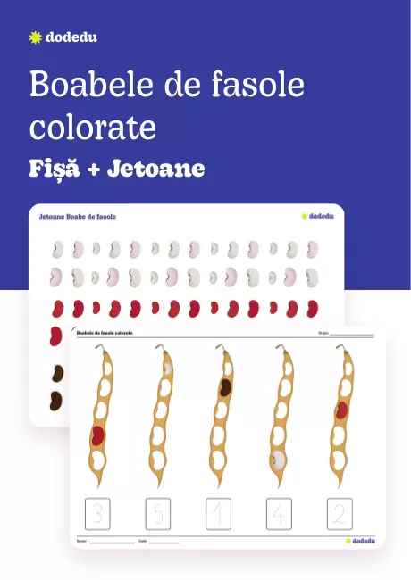 Boabele de fasole colorate - Set Fișă + Jetoane