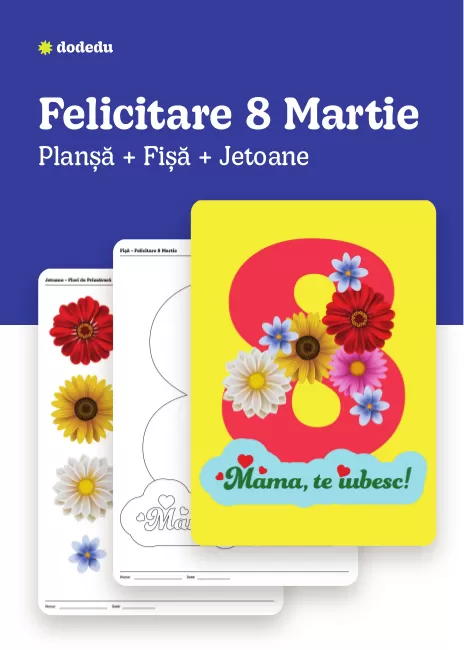 Felicitare 8 Martie - Set Planșă+Fișă+Jetoane